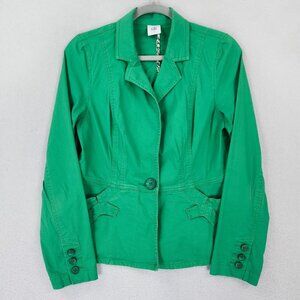 Cabi Jacket Womens Small Green Verde One Button Blazer Lightweight Career Casual